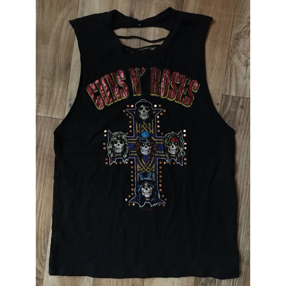 Guns n’ Roses Cut-Out Back Sleeveless Shirt